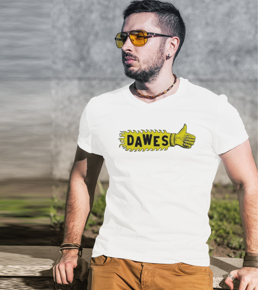 Dawes Thumbs Up Yellow Hand Icon Flame Effect T-Shirt