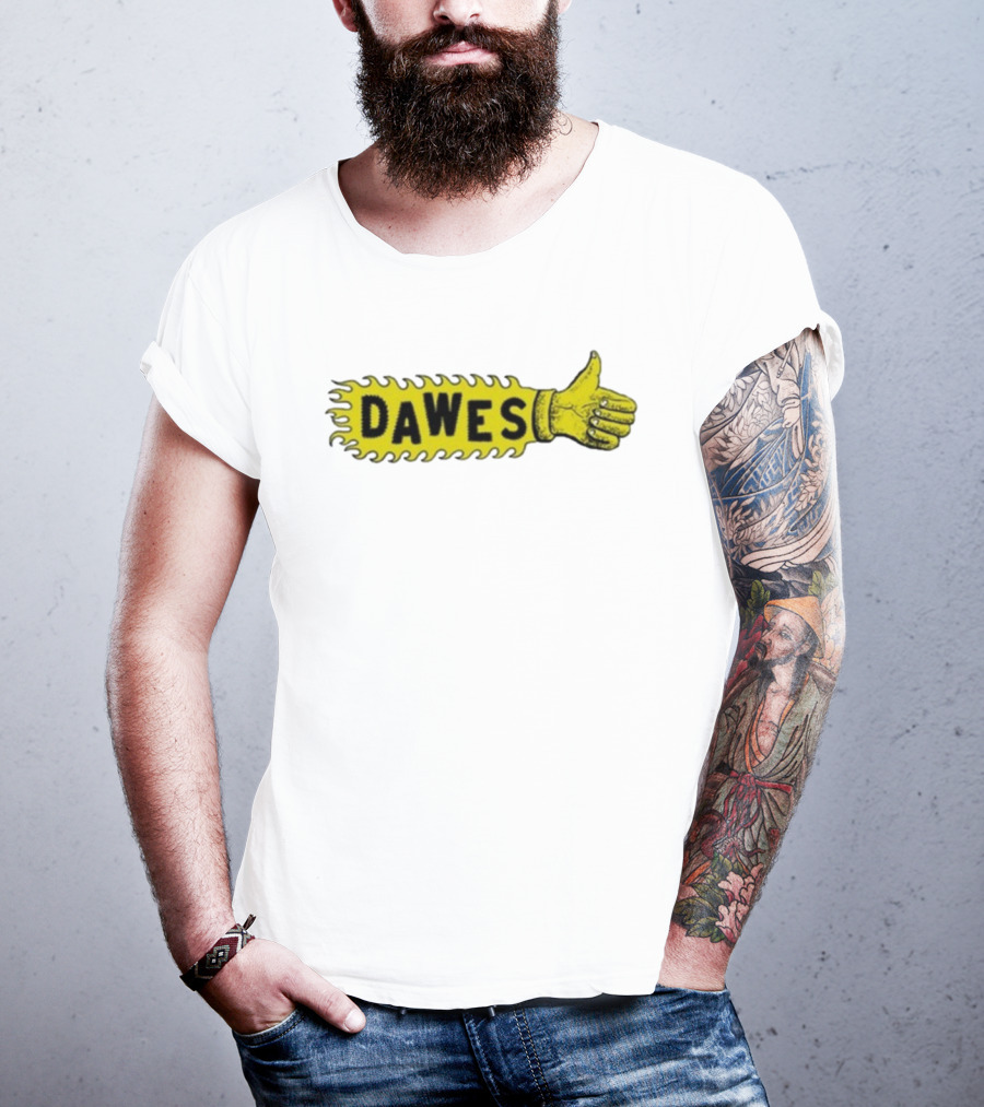 Dawes Thumbs Up Yellow Hand Icon Flame Effect T-Shirt