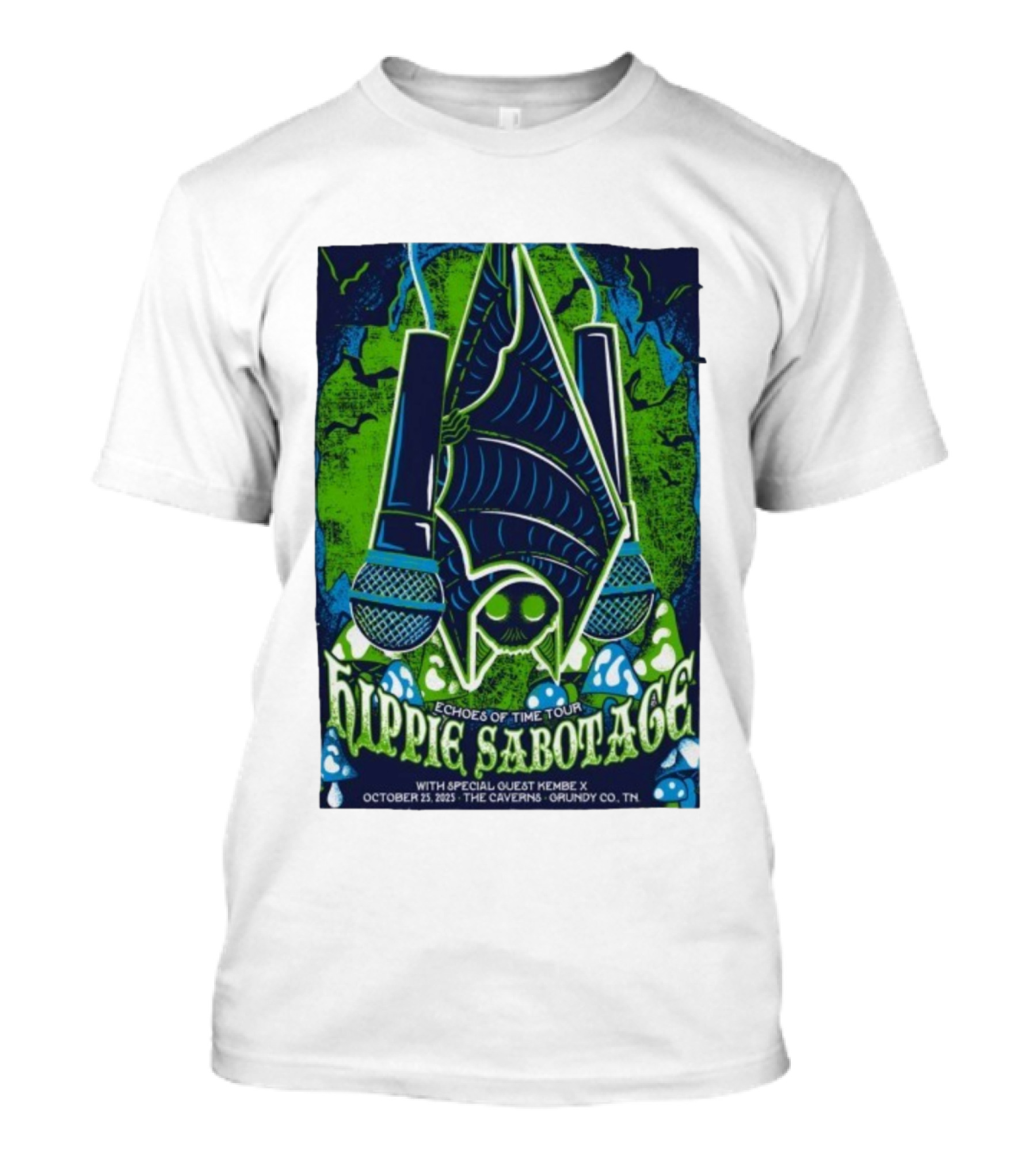 Hippie Sabotage Echoes Of Time Tour With Kembe X October 25 2025 The Caverns Grundy County TN T-Shirt