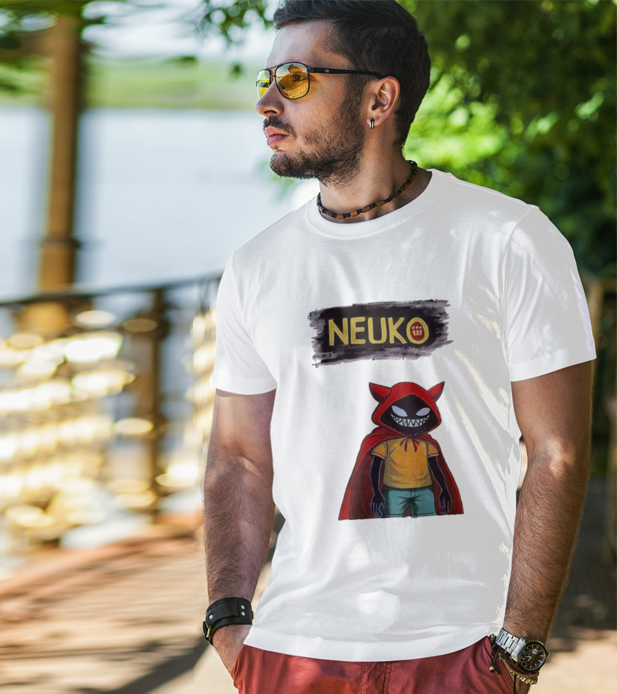 Neuko Evilhood Red Cloak Character With Mischievous Grin T-Shirt
