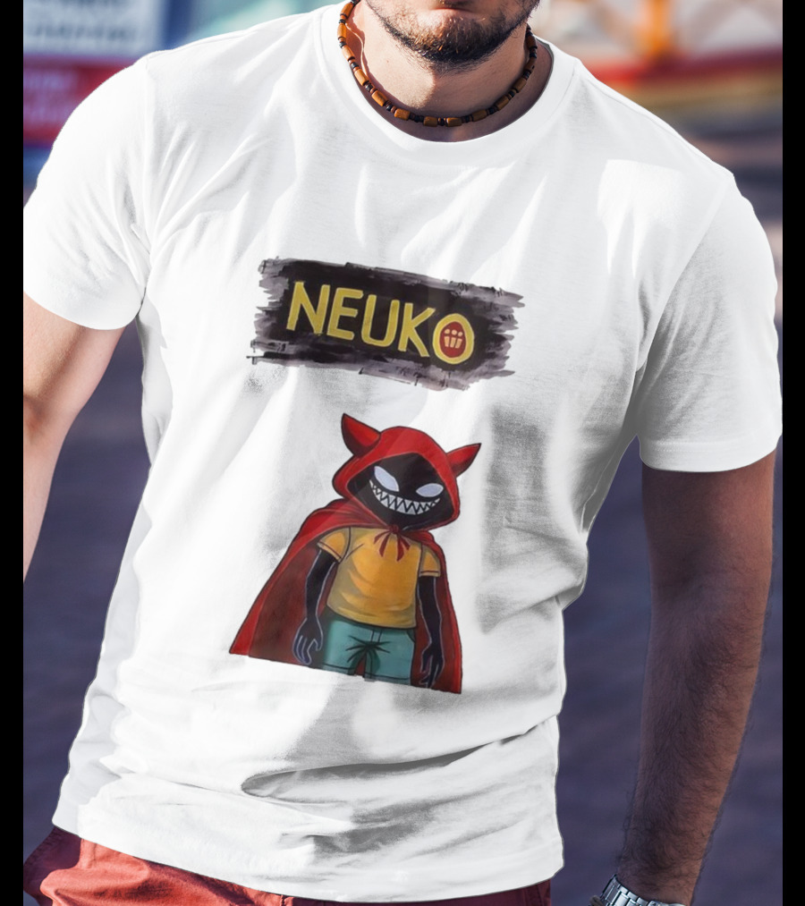 Neuko Evilhood Red Cloak Character With Mischievous Grin T-Shirt