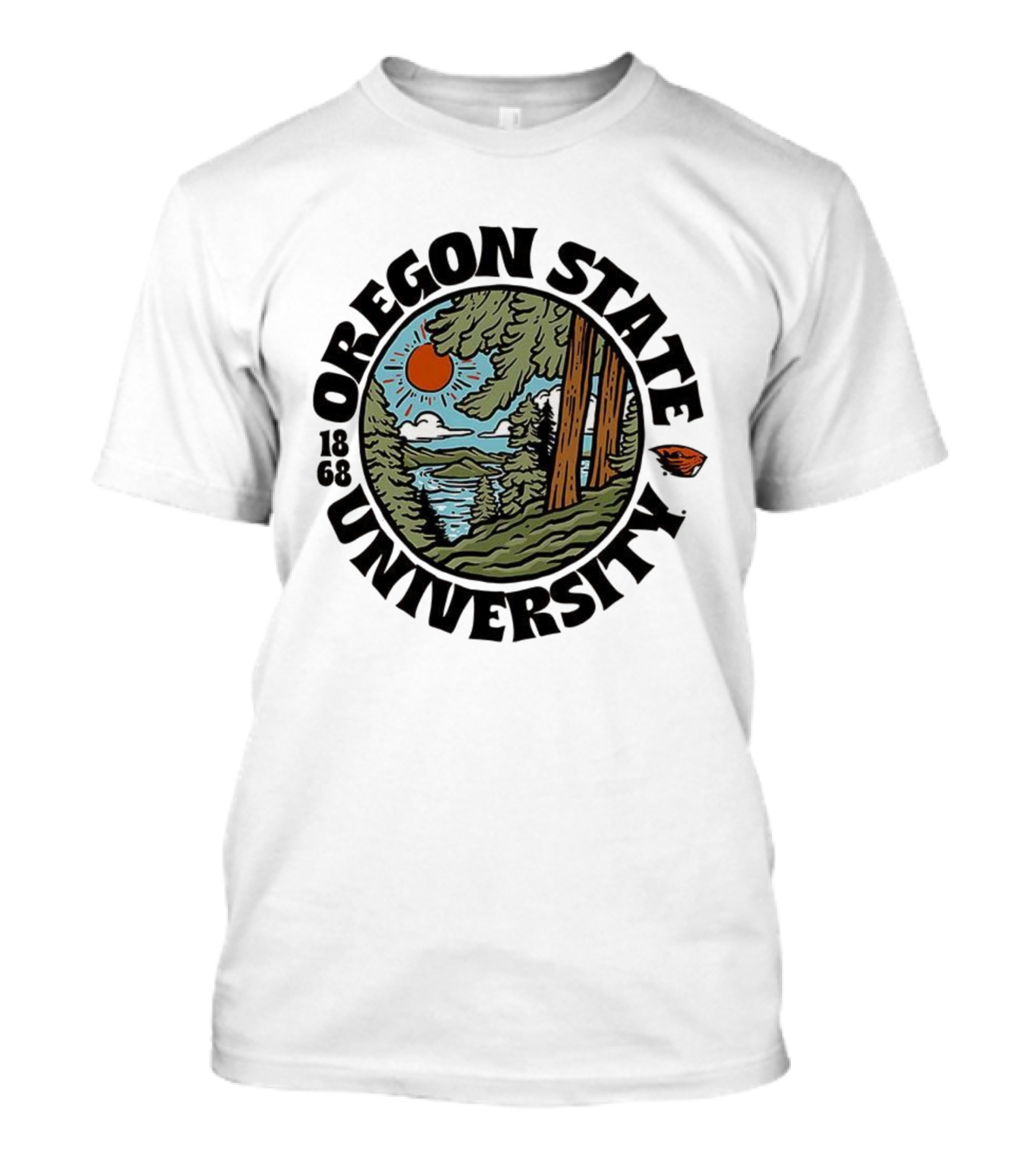 Oregon State University Beavers Football Est 1868 Scenic Landscape T-Shirt
