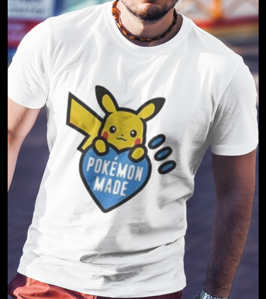 Pikachu Pokemon Made Heart Design T-Shirt