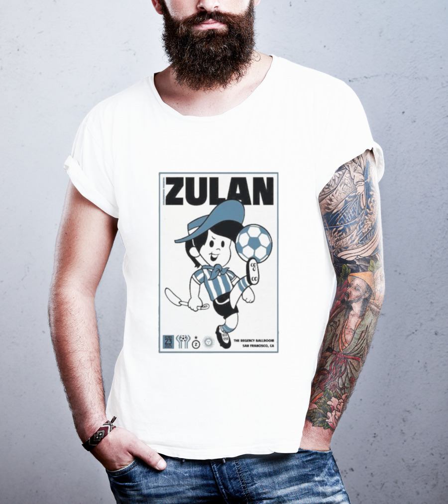 Zulan The Regency Ballroom San Francisco Oct 23 2025 Soccer Theme T-Shirt