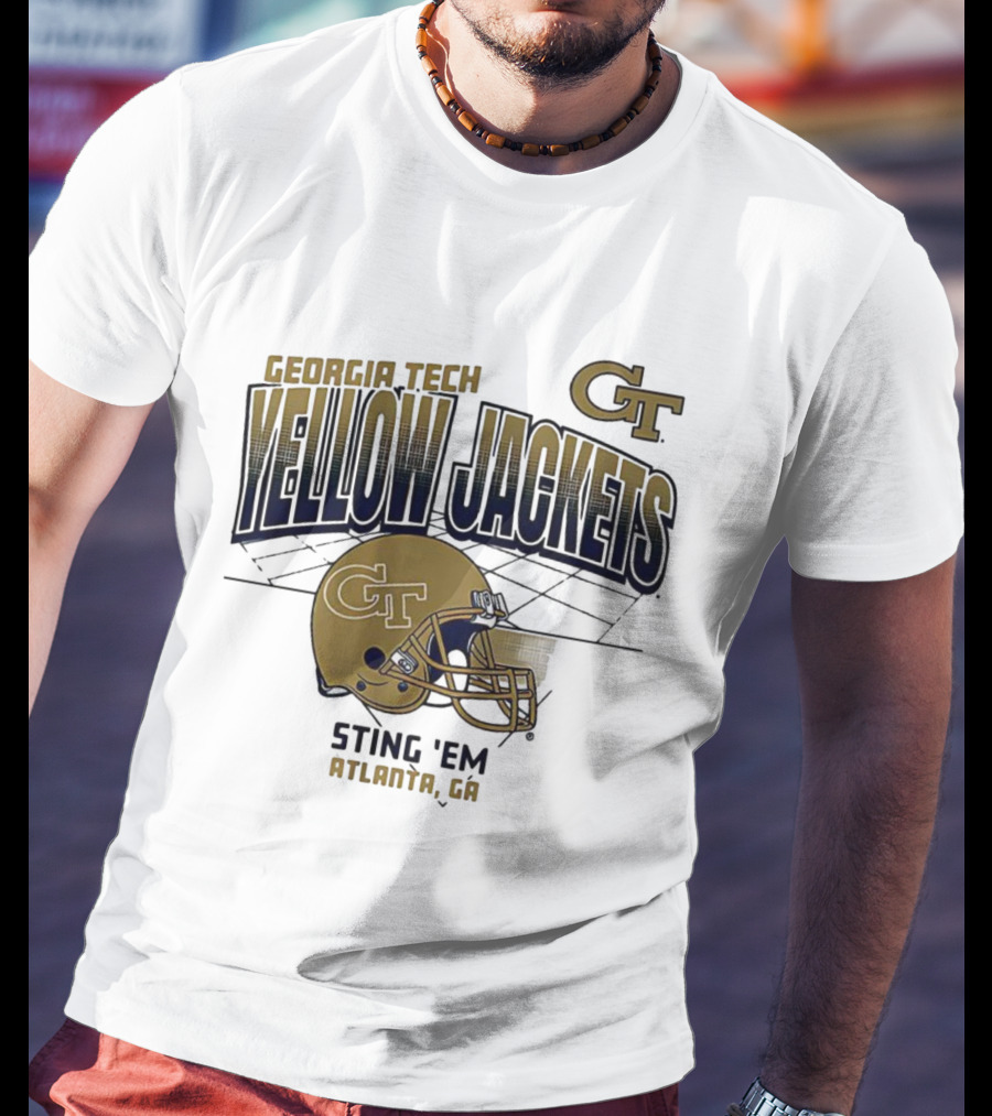 Georgia Tech Yellow Jackets GT Helmet Sting 'Em Atlanta GA T-Shirt