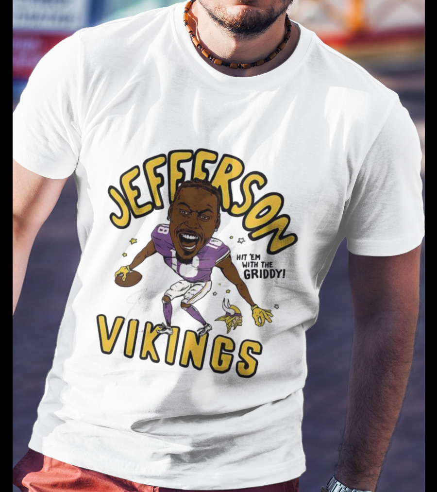 Jefferson Vikings Football Let’s Do The Griddy Player Caricature T-Shirt