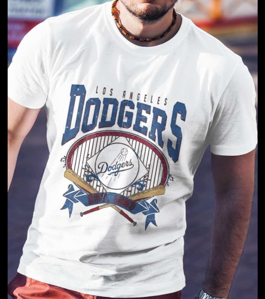 Los Angeles Dodgers Vintage 90s Est 1883 Baseball Team Retro Style T-Shirt