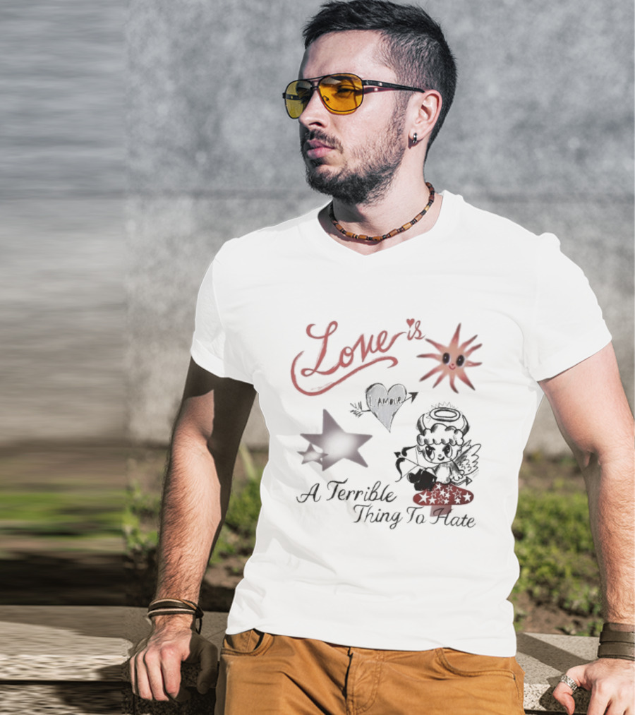 Love Is A Terrible Thing To Hate Heart Arrow And Sun With Stars T-Shirt