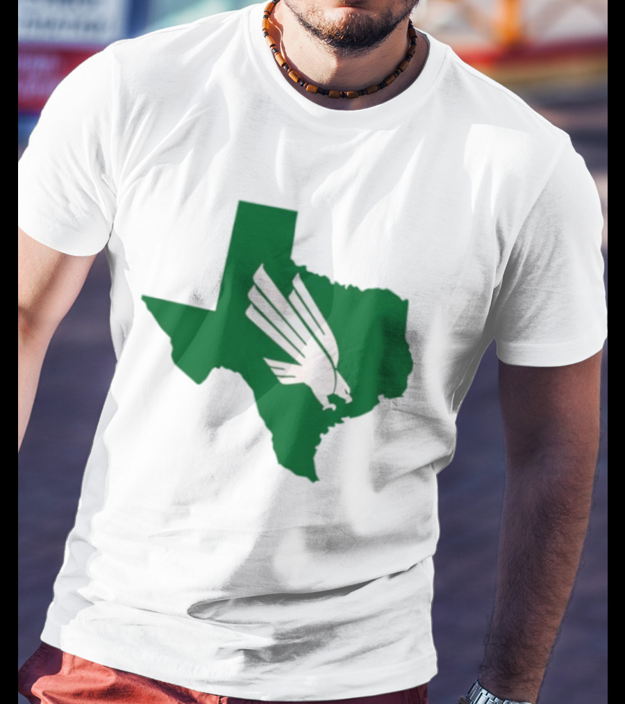 North Texas State Texas Diving Eagle Green Map T-Shirt