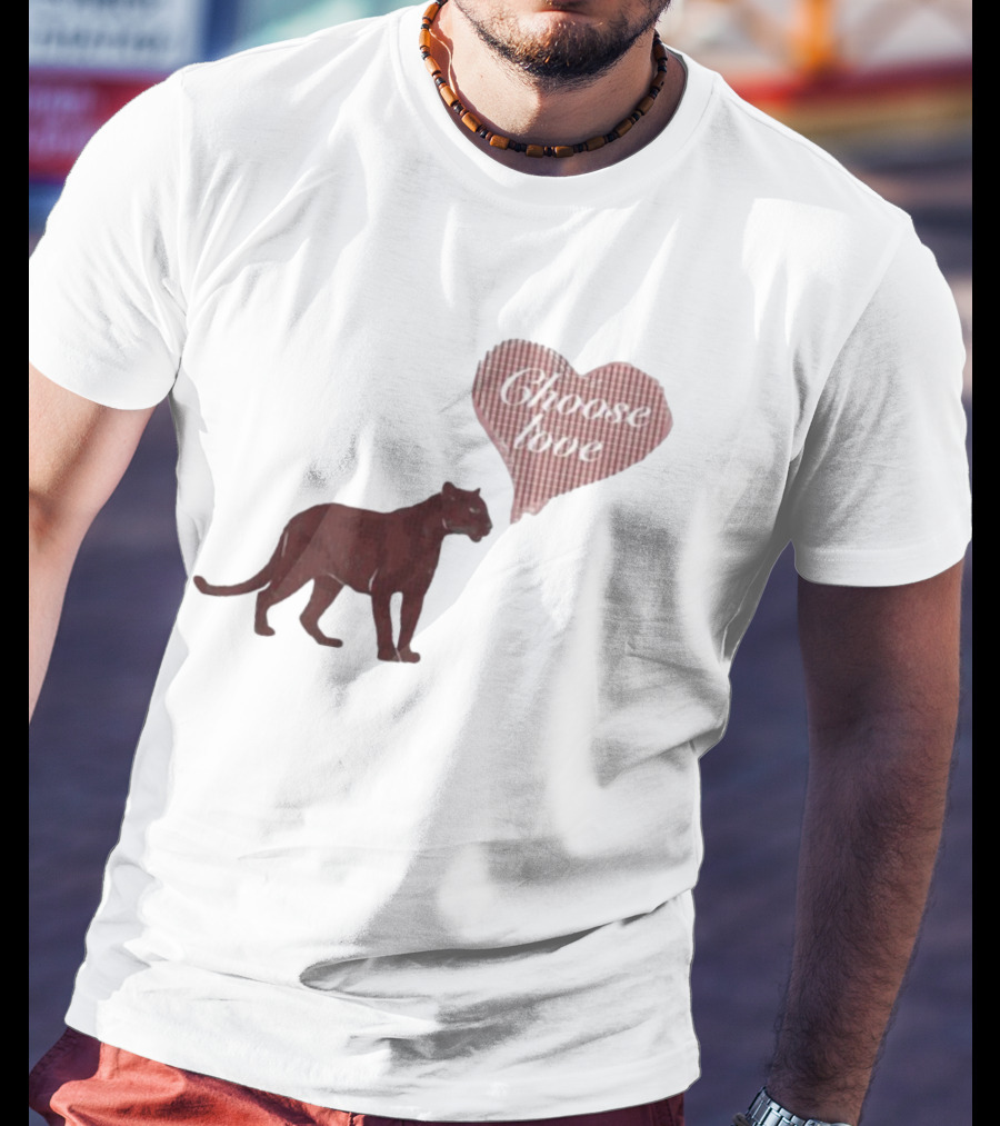 Pinkpantheress Choose Love Heart Panther Collaboration T-Shirt