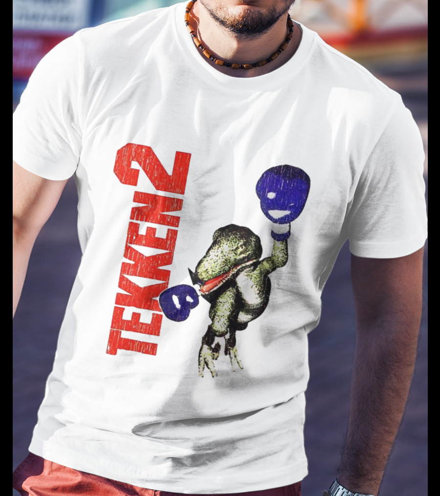 Tekken 2 Dinosaur Alex Purple Boxing Gloves Vintage Retro Gamer Appeal T-Shirt
