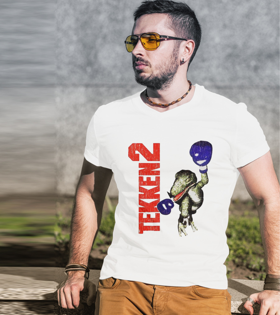Tekken 2 Dinosaur Alex Purple Boxing Gloves Vintage Retro Gamer Appeal T-Shirt
