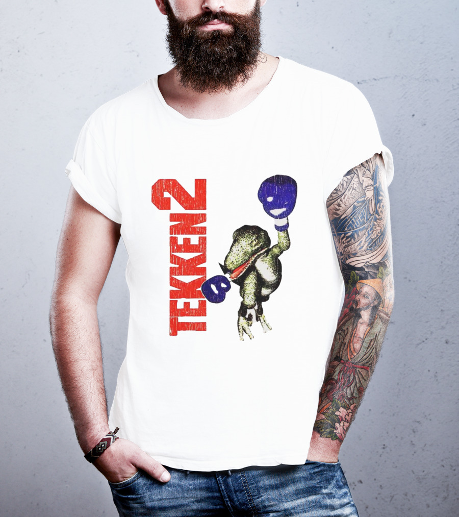 Tekken 2 Dinosaur Alex Purple Boxing Gloves Vintage Retro Gamer Appeal T-Shirt