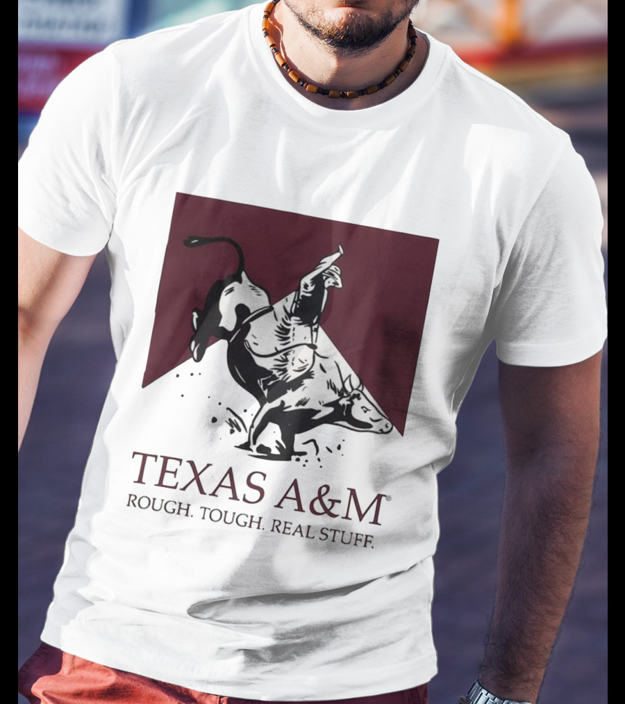 Texas A&M Rough Tough Real Stuff Bull Rider Retro T-Shirt