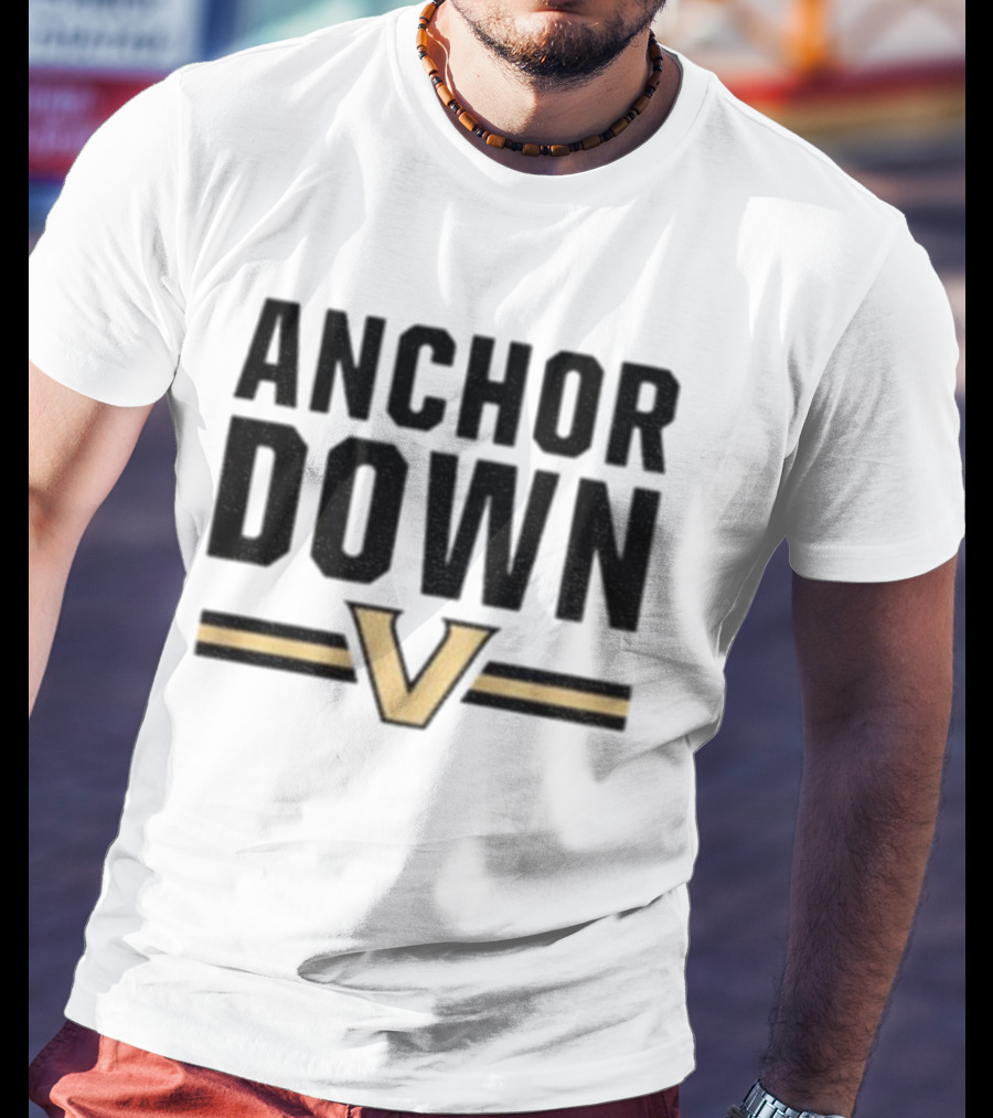 ANCHOR DOWN VANDERBILT COMMODORES V LOGO T-Shirt