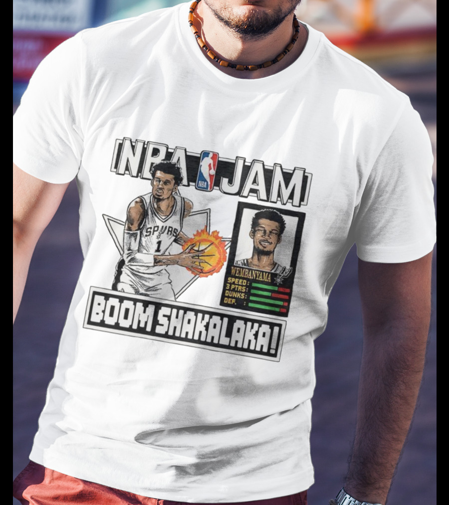 NBA Jam Boom Shakalaka Victor Wembanyama San Antonio Spurs T-Shirt