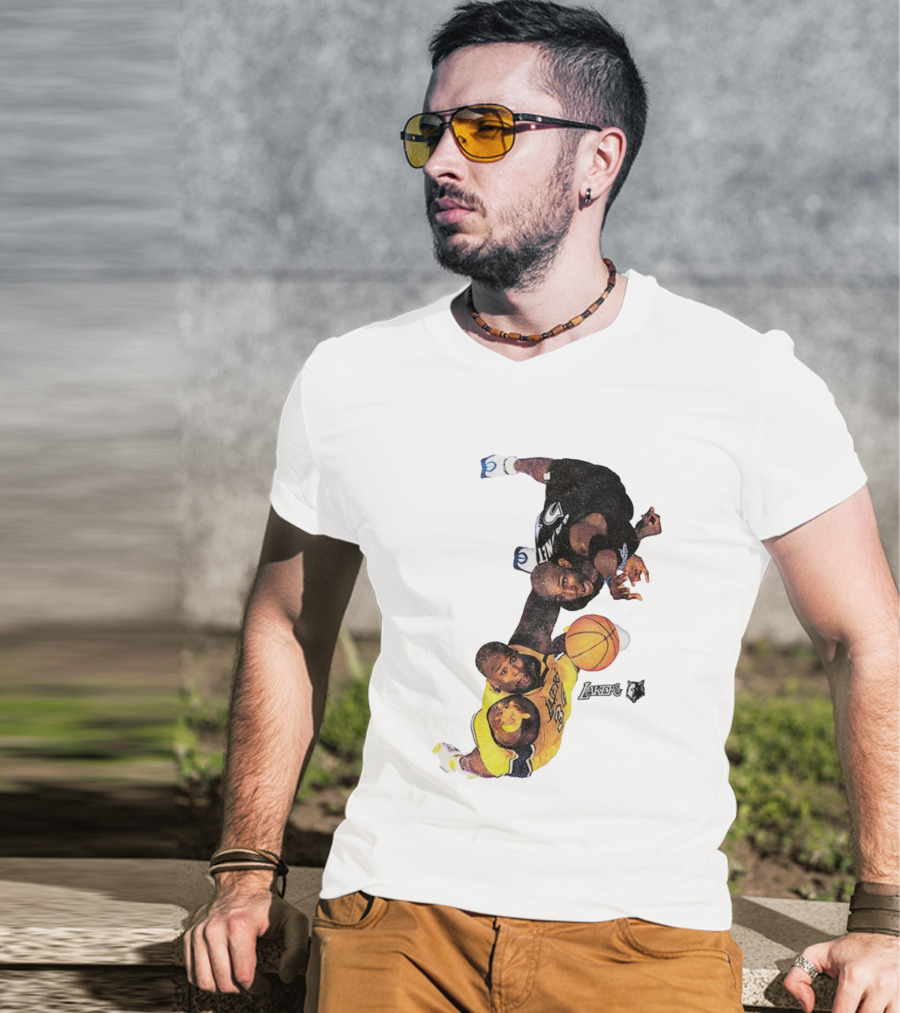 Kobe Bryant Los Angeles Lakers Kevin Garnett Minnesota Timberwolves NBA Vintage Rivalry T-Shirt