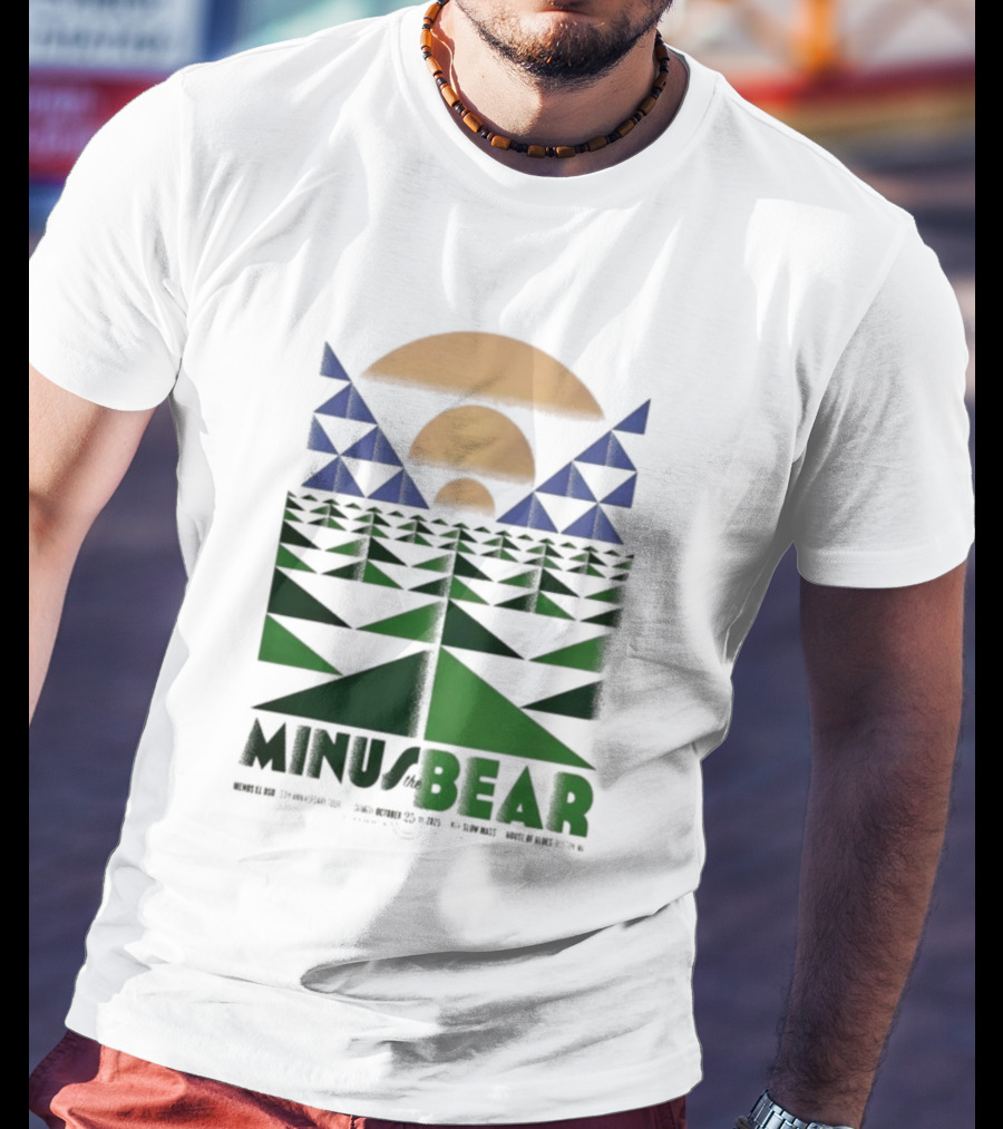 Minus The Bear Concert October 25 2025 House Of Blues Boston MA Geometric Sunset Design T-Shirt