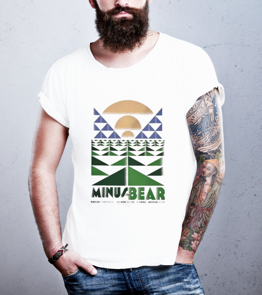 Minus The Bear Concert October 25 2025 House Of Blues Boston MA Geometric Sunset Design T-Shirt