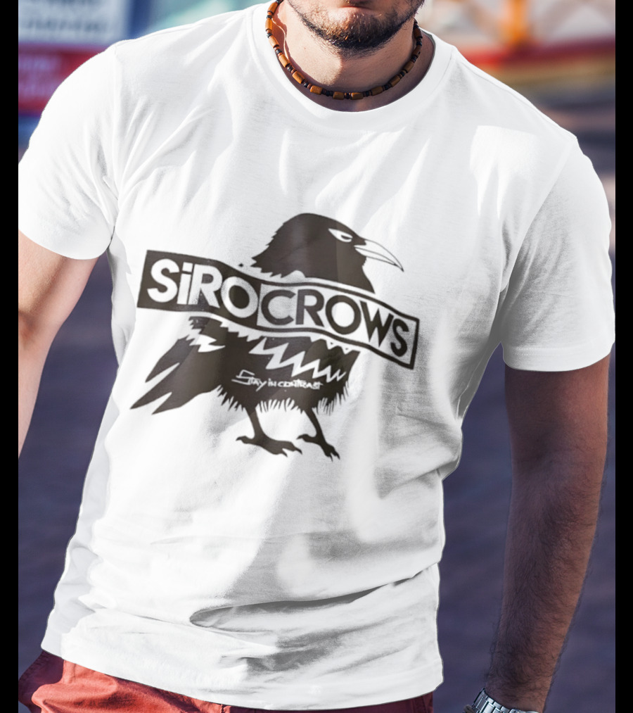 Sirocrows Contrasting Silhouette Bird Logo T-Shirt