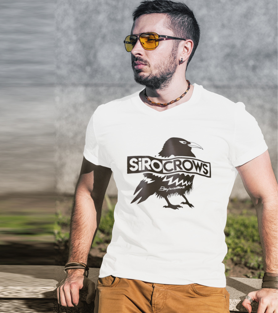 Sirocrows Contrasting Silhouette Bird Logo T-Shirt