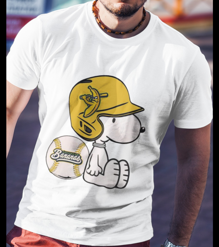 Snoopy Savannah Bananas Baseball Helmet And Ball T-Shirt
