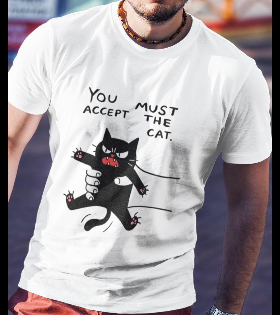 You Must Accept The Cat Grumpy Black Cat Graphic T-Shirt