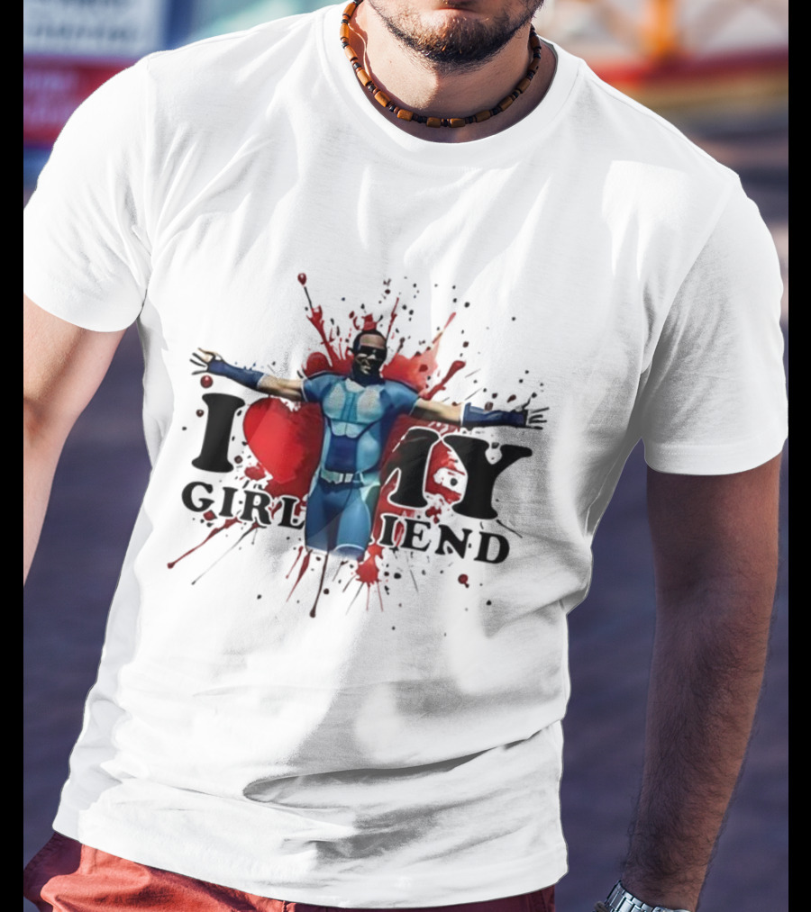 A-Train I Love Girlfriend Valentine's Day Splatter Heart T-Shirt