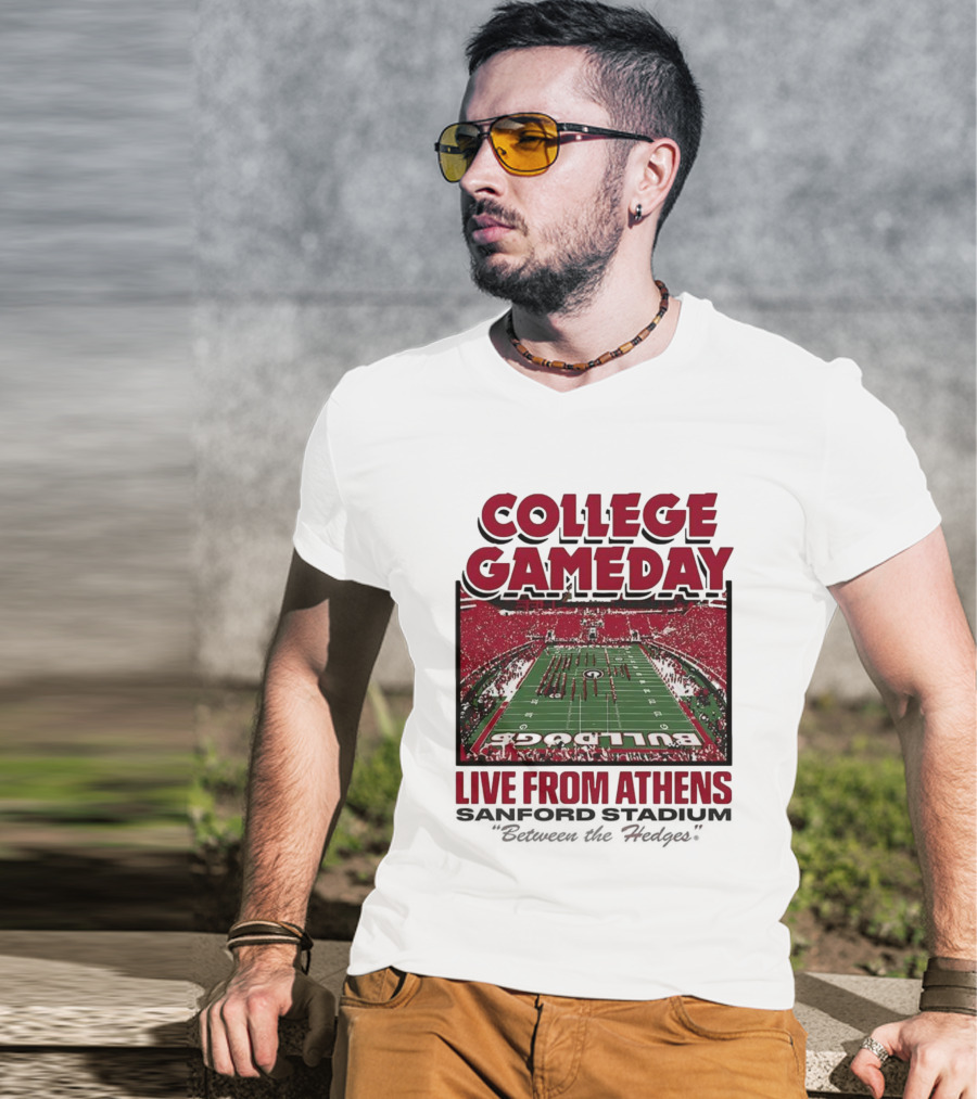 College Gameday Live From Athens Georgia Bulldogs 2025 Stanford Stadium T-Shirt