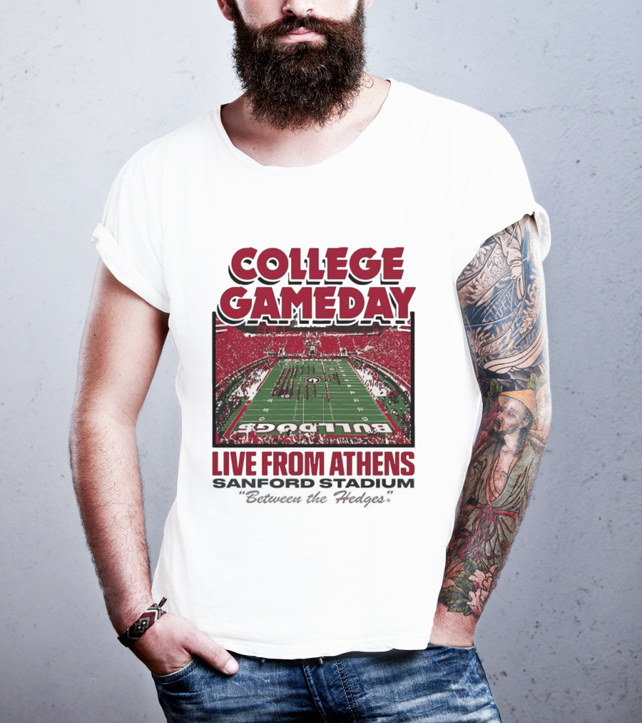 College Gameday Live From Athens Georgia Bulldogs 2025 Stanford Stadium T-Shirt