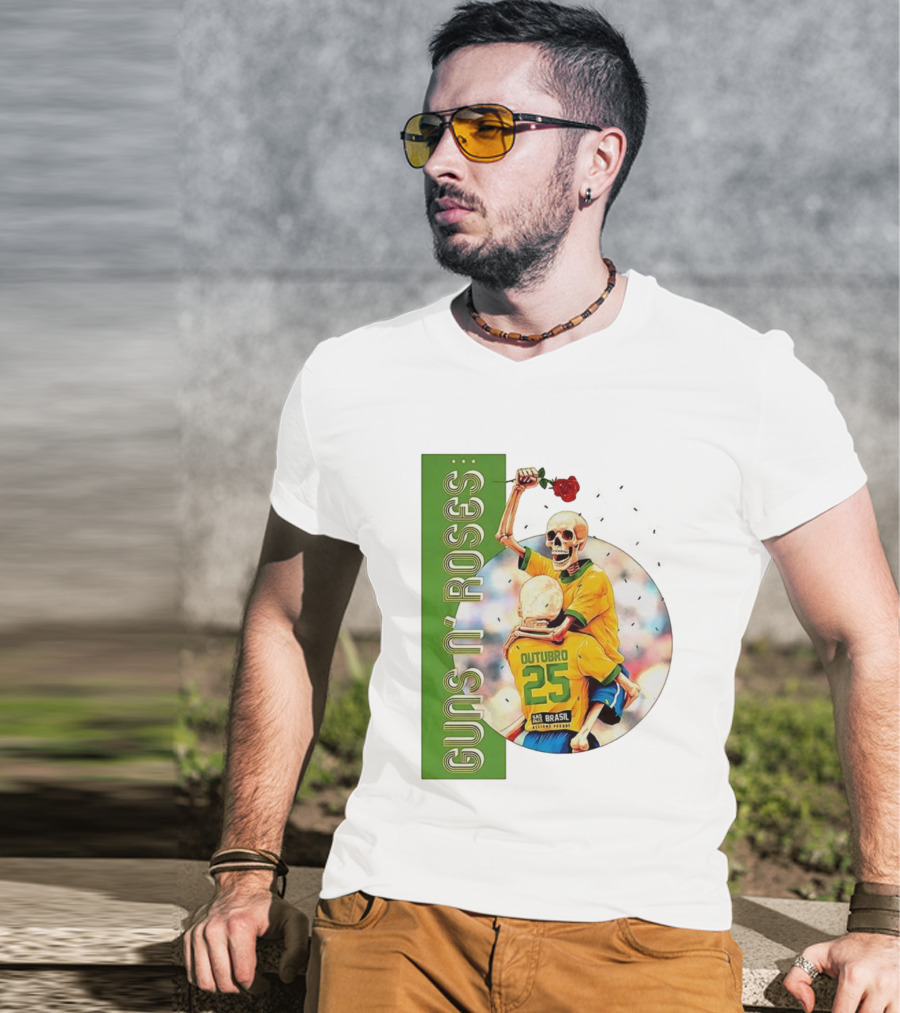 Guns N' Roses São Paulo Allianz Parque 2025 Outubro 25 Brazil Skeleton Tour T-Shirt