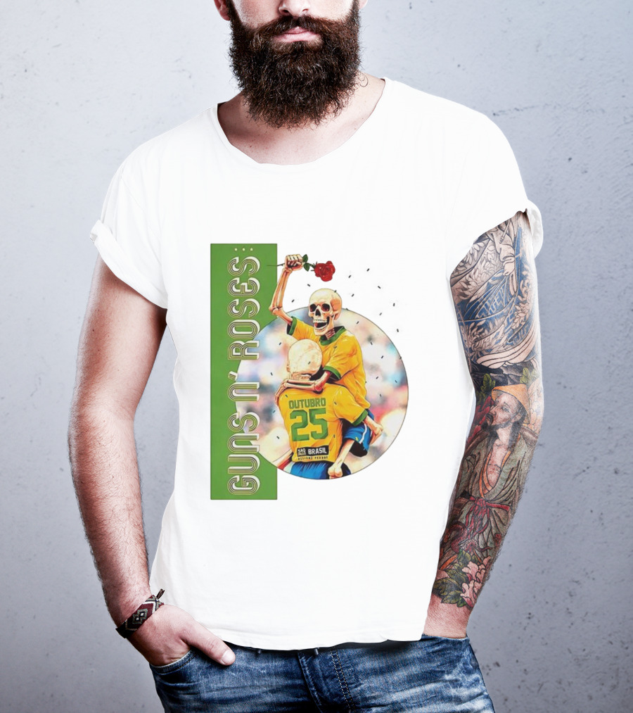 Guns N' Roses São Paulo Allianz Parque 2025 Outubro 25 Brazil Skeleton Tour T-Shirt