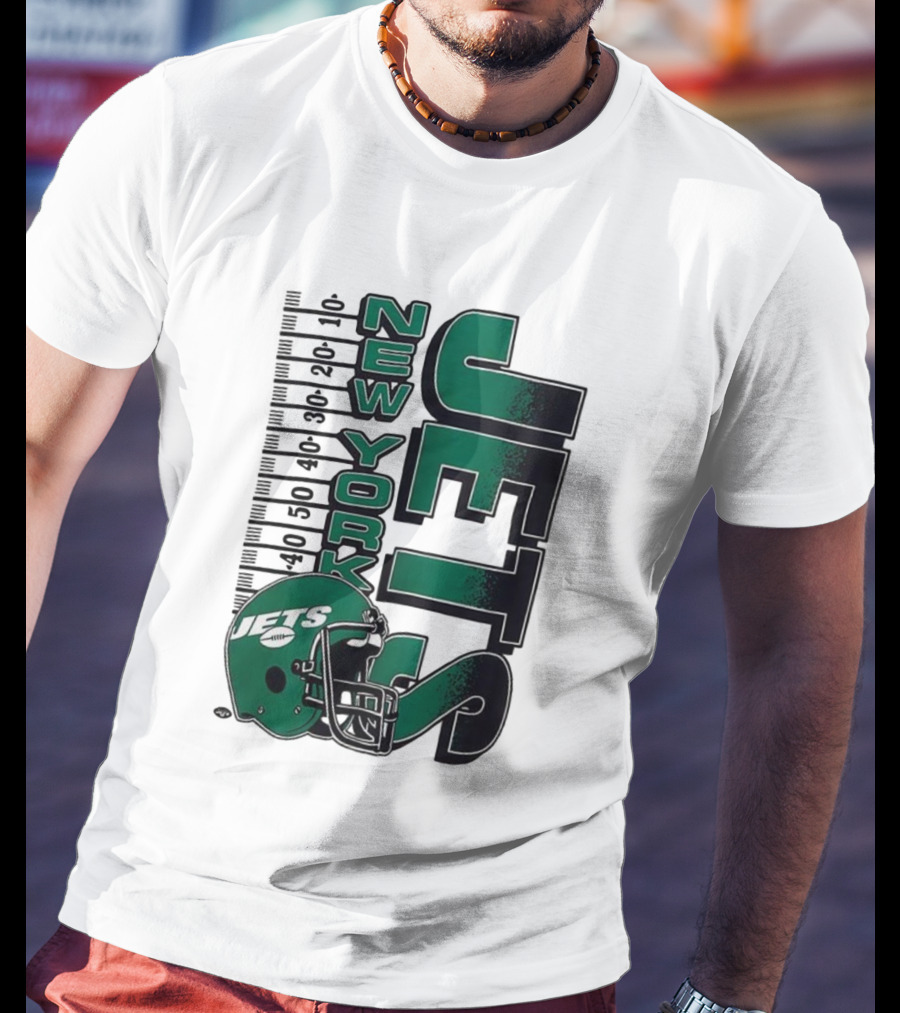 New York Jets NFL Yardage Helmet Vintage Retro 2025 T-Shirt