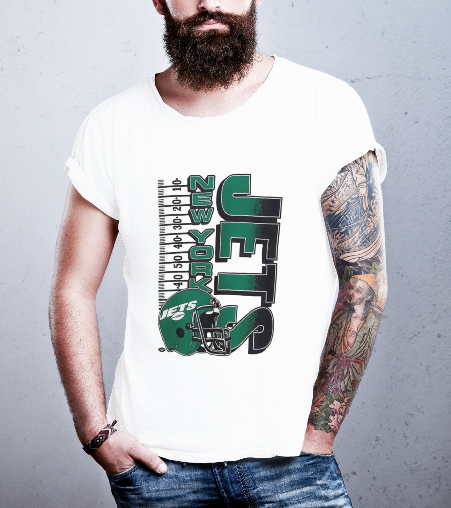 New York Jets NFL Yardage Helmet Vintage Retro 2025 T-Shirt