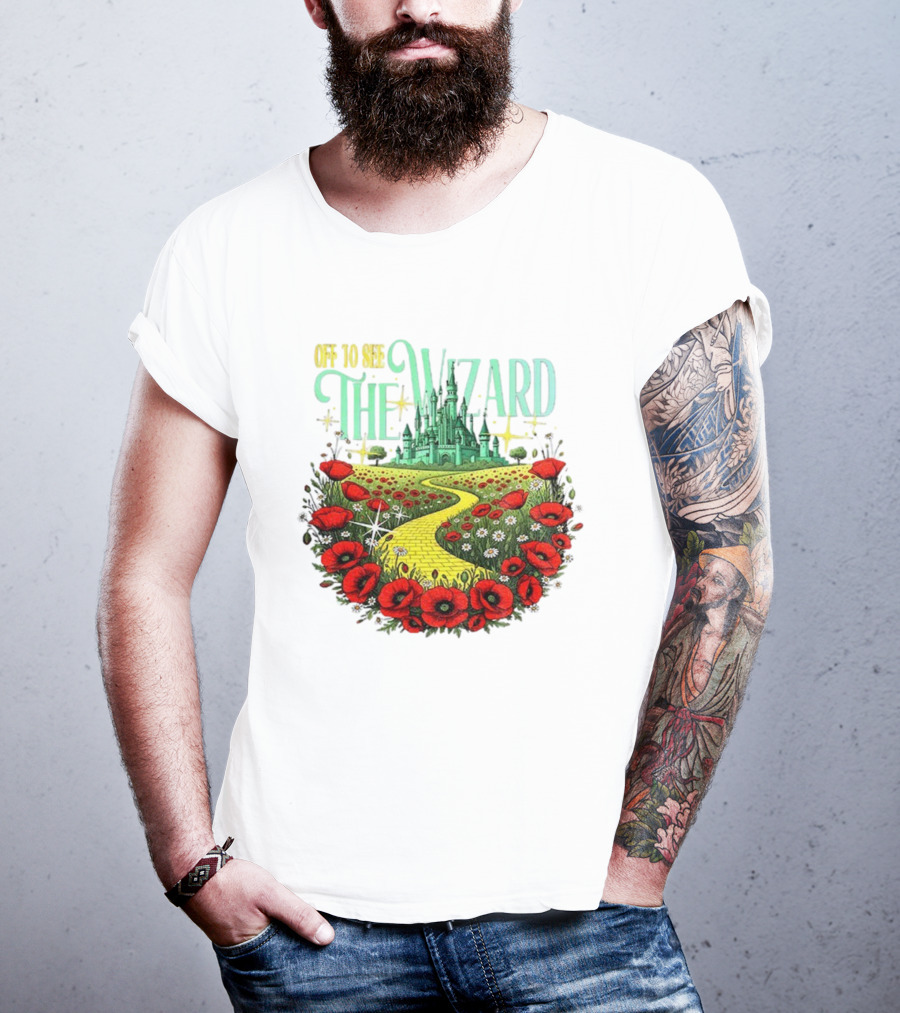Off To See The Wizard Yellow Brick Road Castle Poppies T-Shirt