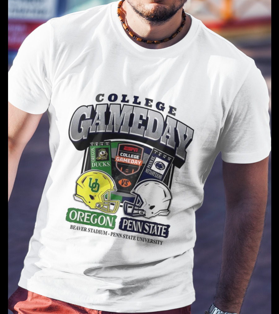 ESPN College Gameday Oregon Ducks Vs Penn State Nittany Lions Helmet Matchup T-Shirt