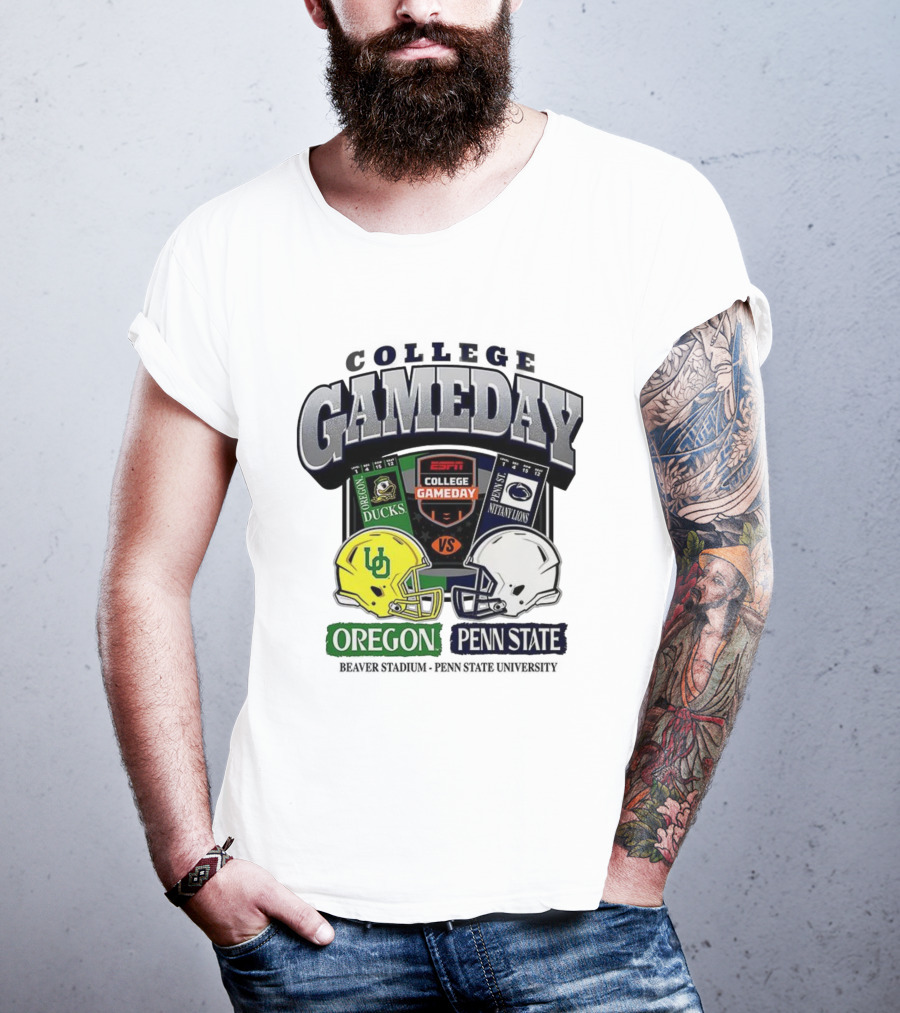 ESPN College Gameday Oregon Ducks Vs Penn State Nittany Lions Helmet Matchup T-Shirt