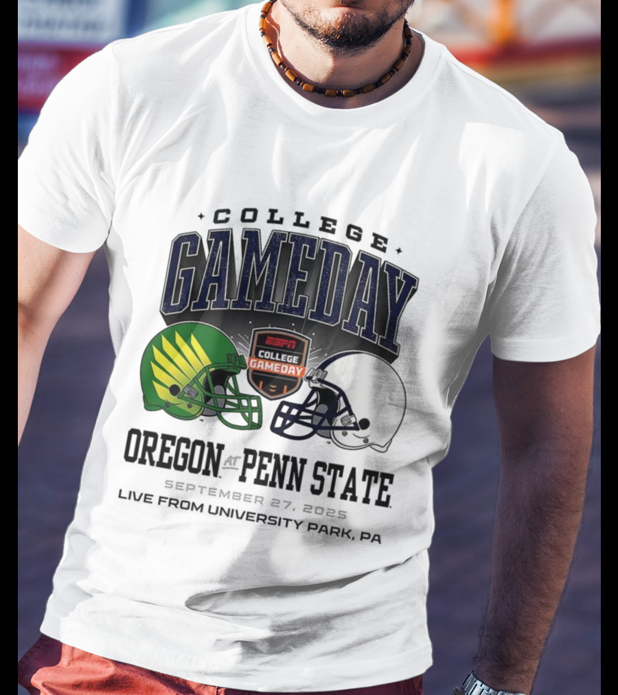 Gameday Oregon Ducks Vs Penn State Nittany Lions ESPN College Football 2025 Helmet Showdown T-Shirt