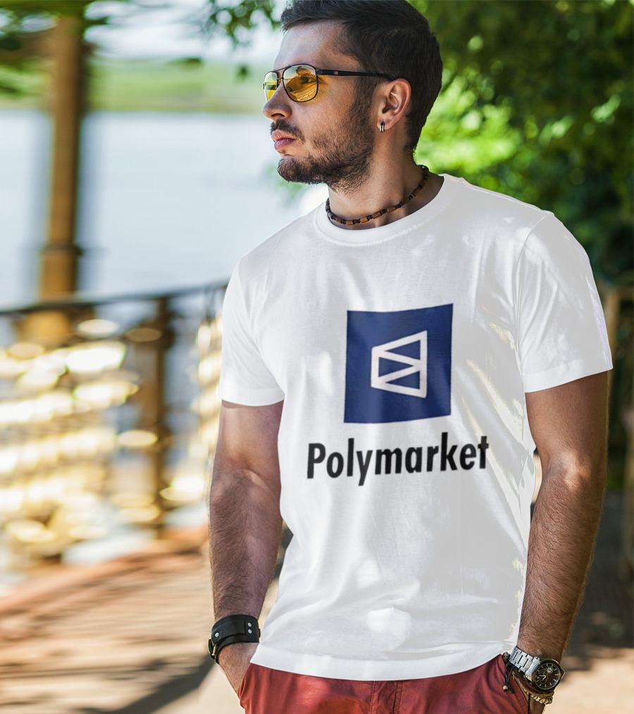 Polymarket Prediction Market Symbol Blue Background T-Shirt