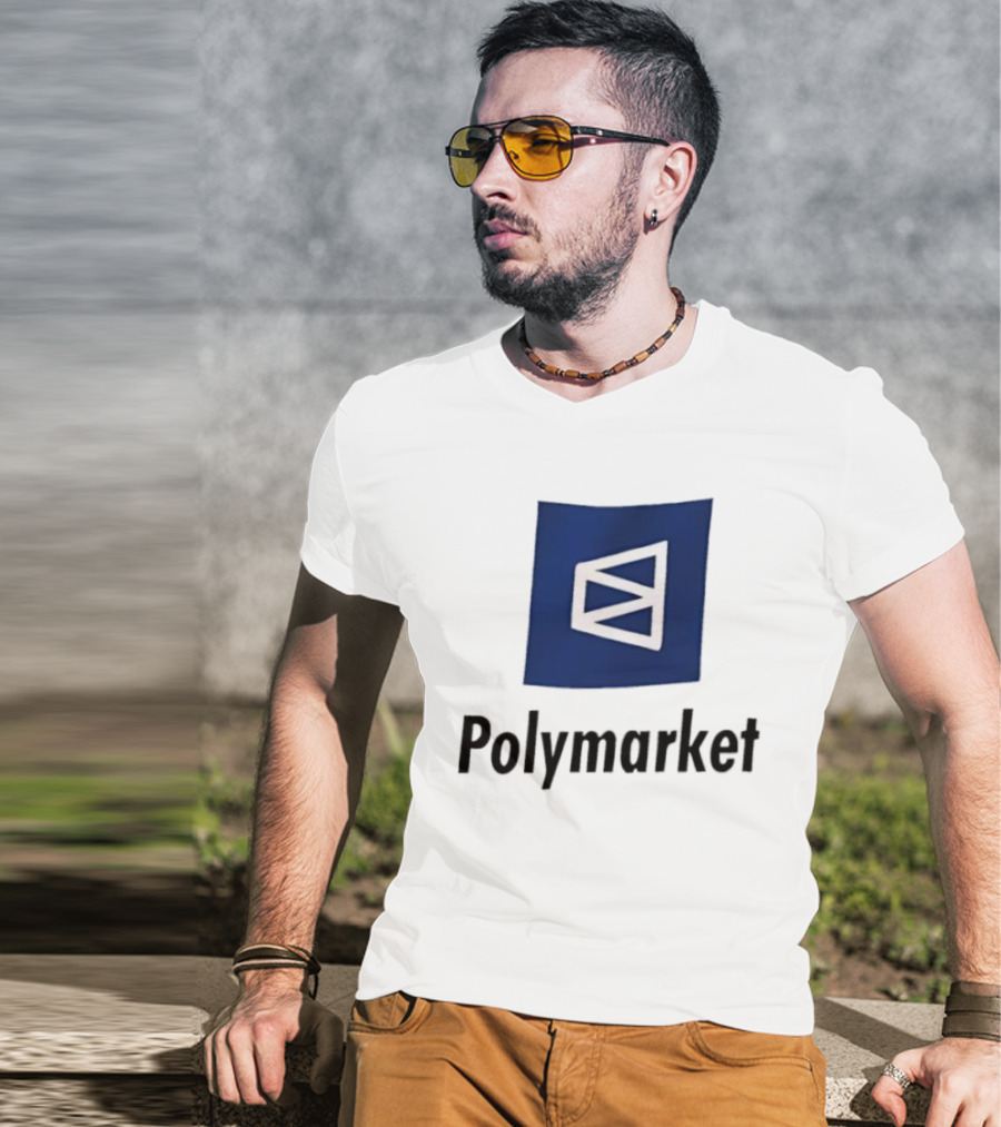 Polymarket Prediction Market Symbol Blue Background T-Shirt
