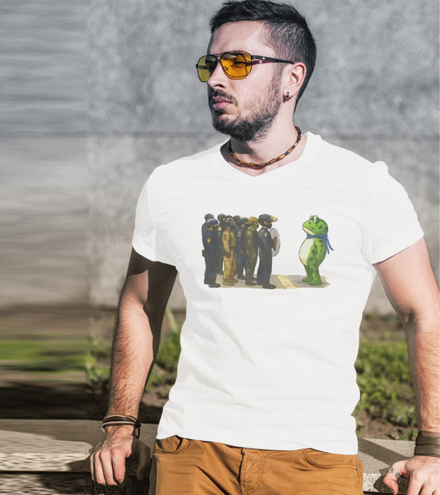 Portland Freedom Frog Anti Ice Resistance Protest Scene T-Shirt