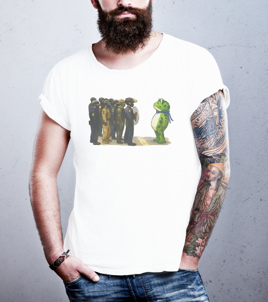 Portland Freedom Frog Anti Ice Resistance Protest Scene T-Shirt