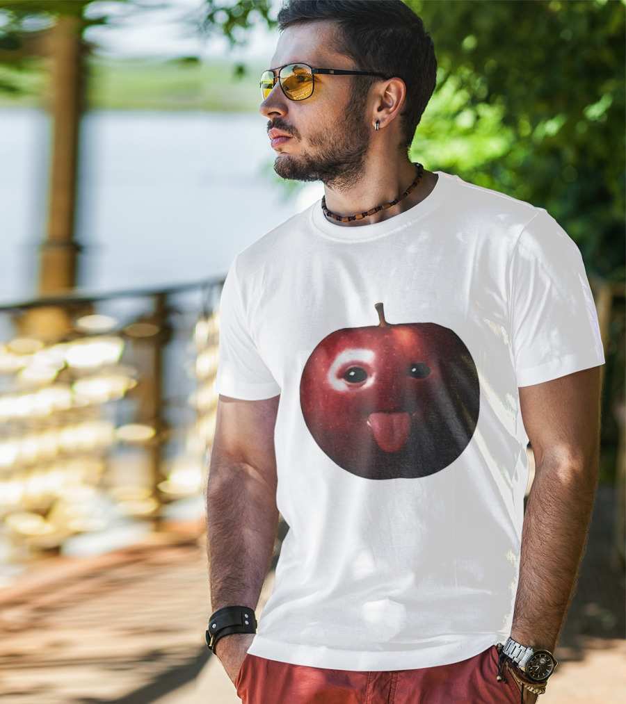 Silly AI Generated Apple Meme With Tongue Out T-Shirt