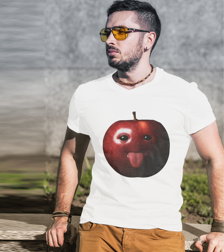 Silly AI Generated Apple Meme With Tongue Out T-Shirt
