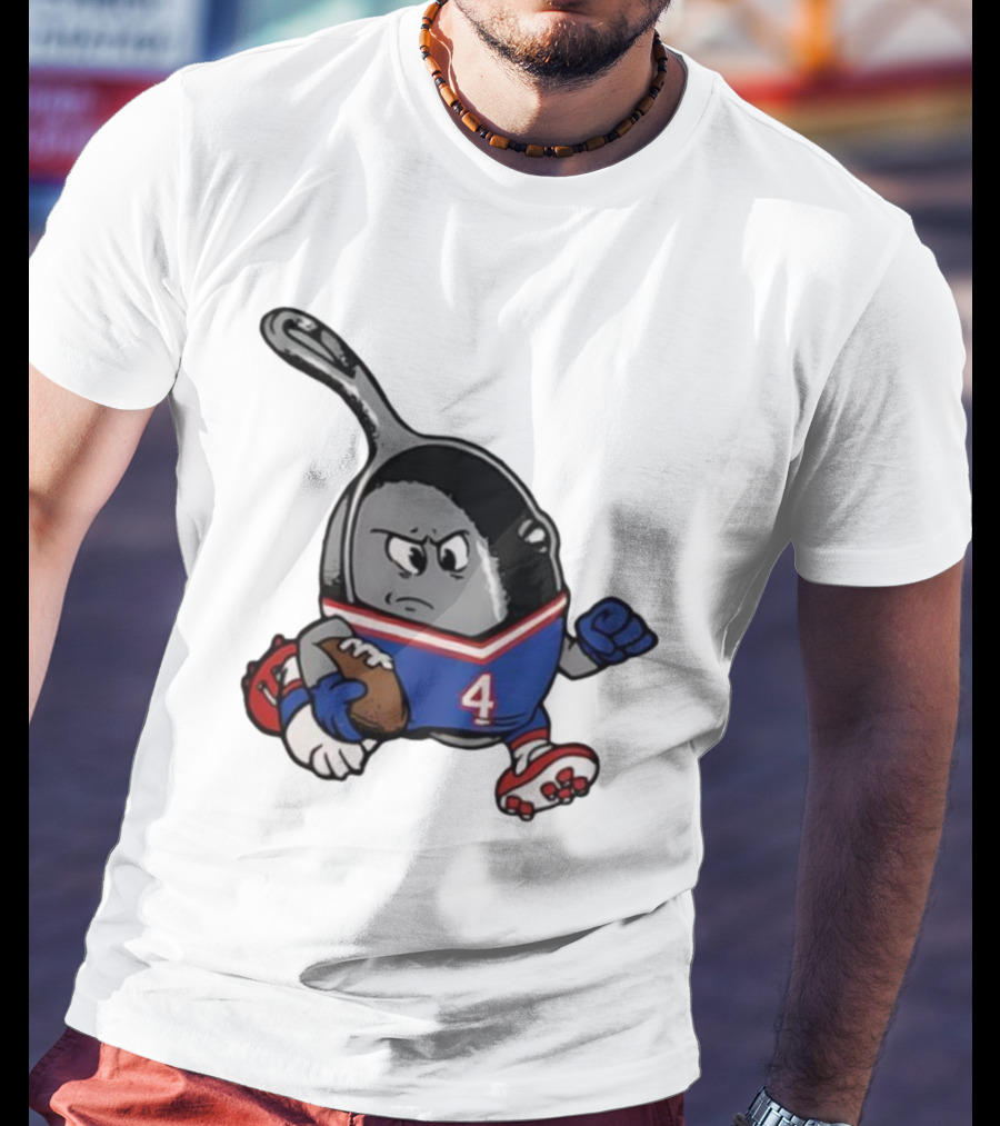 Buffalo Bills Football Pan Character Running With Ball NFL Team Spirit T-Shirt