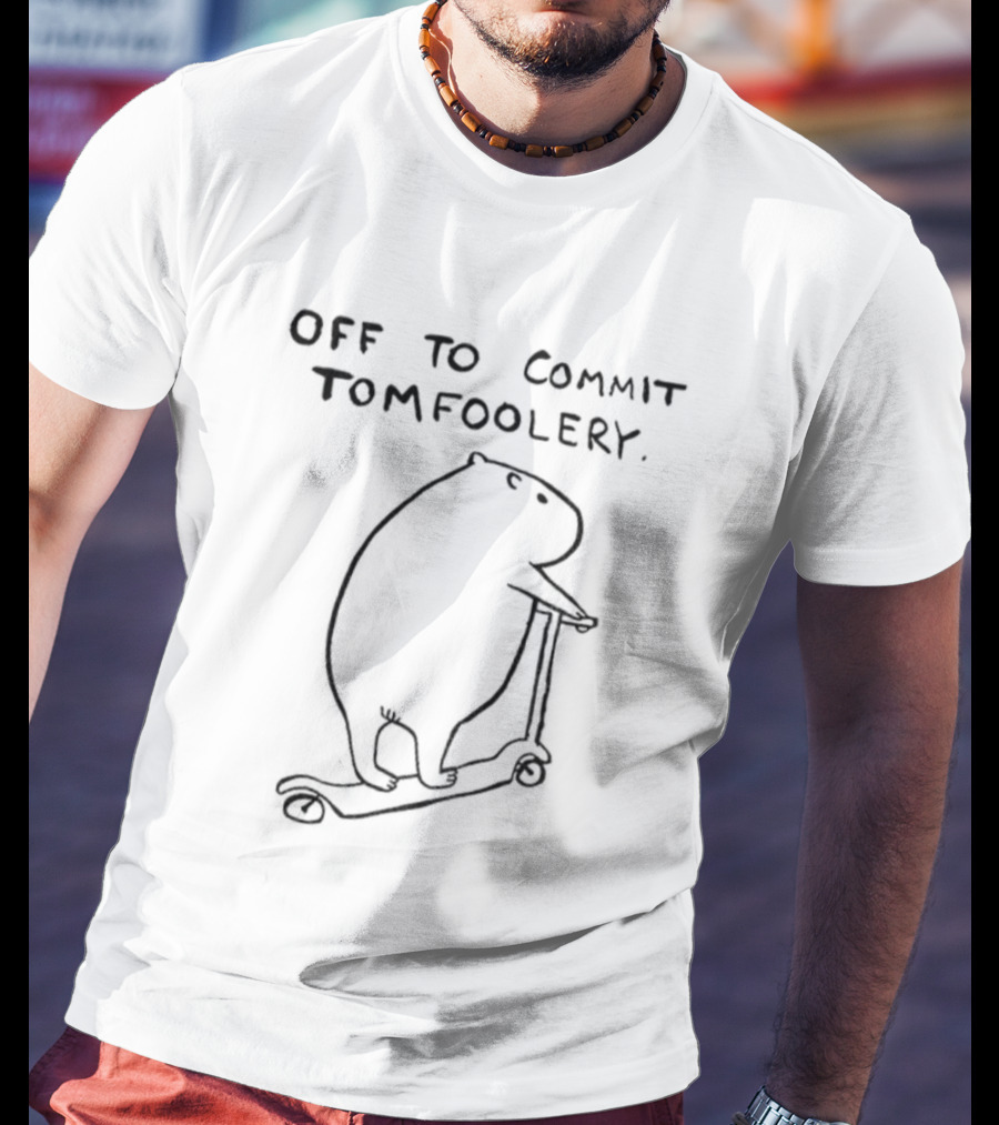 Off To Commit Tomfoolery Capybara On Scooter T-Shirt