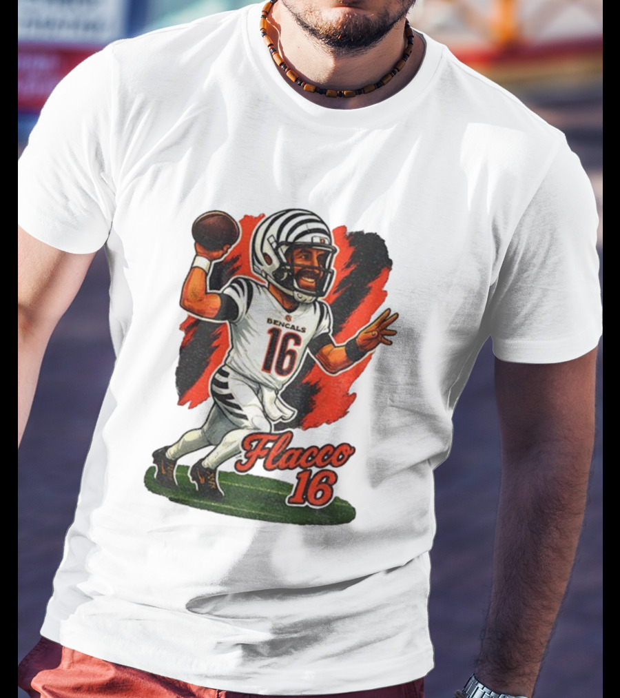Flacco 16 Bengals Cartoon Caricature T-Shirt