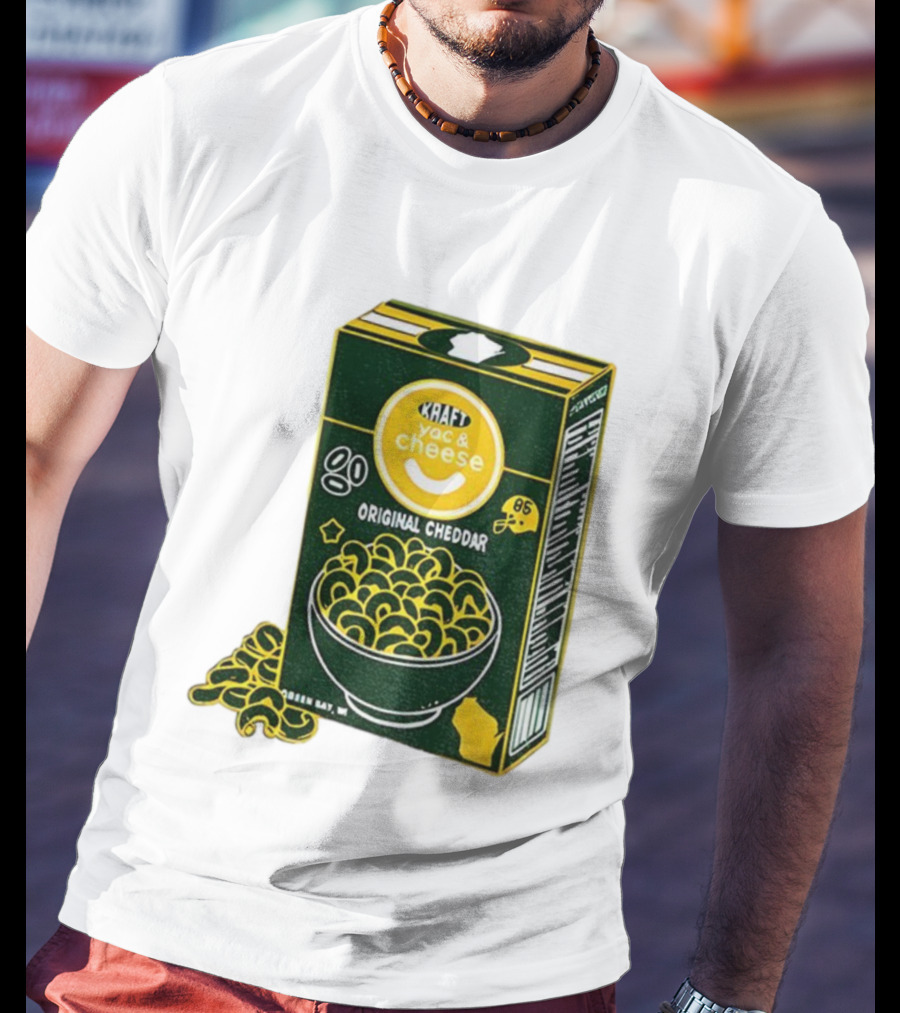 Green Bay Kraft Mac And Cheese Original Cheddar Retro Packers Fan Art T-Shirt