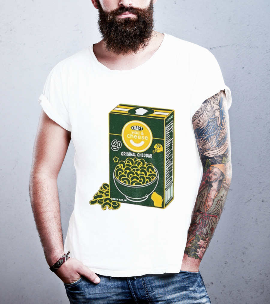 Green Bay Kraft Mac And Cheese Original Cheddar Retro Packers Fan Art T-Shirt