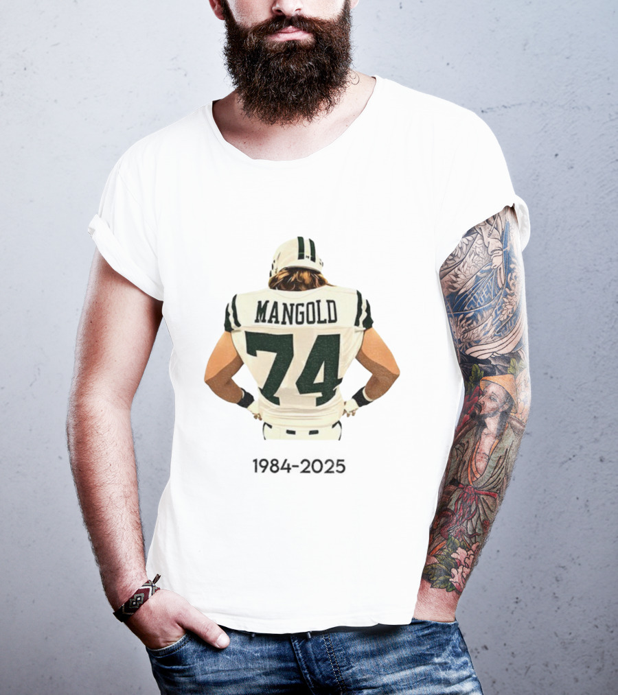 Nick Mangold 74 Jersey Back NFL Tribute 1984-2025 T-Shirt
